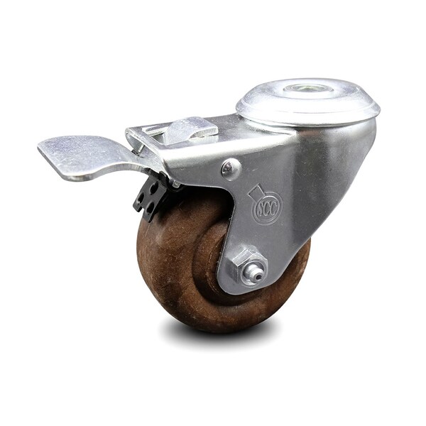 3 Inch High Temp Glass Filled Nylon Bolt Hole Caster with Total Lock Brake SCC